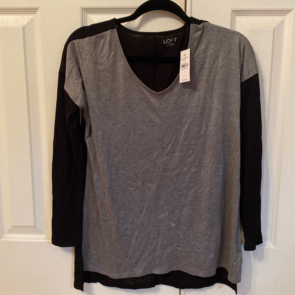 Loft Grey and black shirt